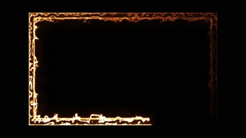 Electricity animation, or fire burning square or rectangle Stock Footage 225662033
