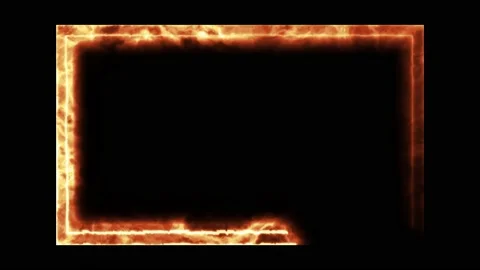 Electricity animation, or fire burning square or rectangle Stock Footage 225663063