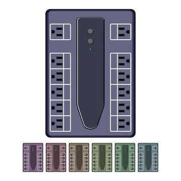 Electricity battery backup cartoon vector graphic Stock Illustration