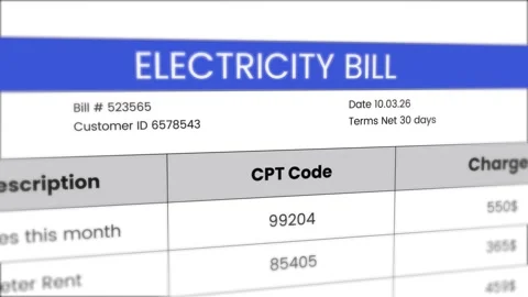 Electricity Bill, Fictitious Data Created Exclusively animation Stockbeeldmateriaal 330604669