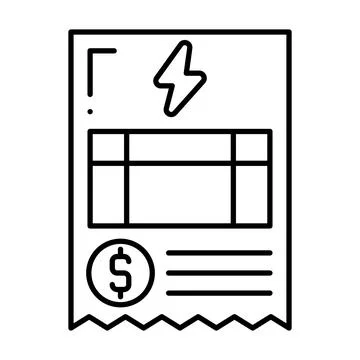 Electricity Bill Line Icon Stock Illustration