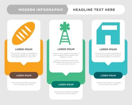 , electricity, bread infographic Stock Illustration