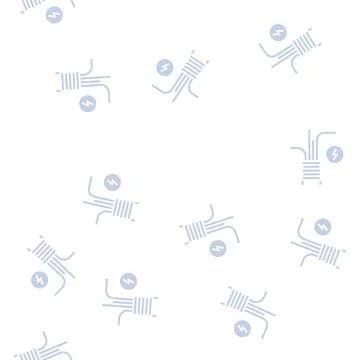 Electricity cable glyph seamless pattern Stock Illustration