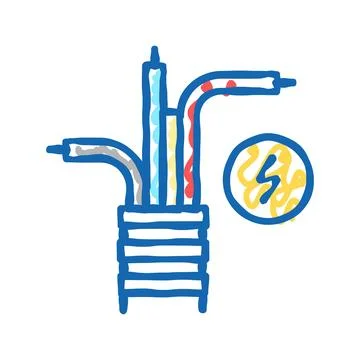 Electricity cable icon doodle illustration Stockillustratie