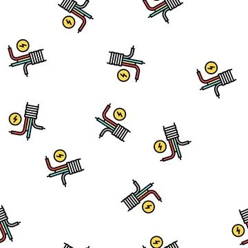 Electricity cable vector seamless pattern Stock Illustration