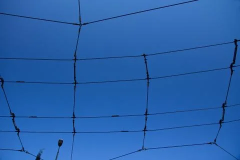 Electricity cables forming a pattern Stock Photos