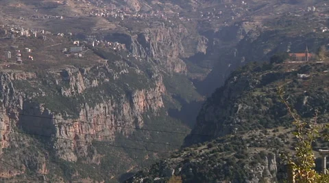 Electricity cables over mountains Stock Footage 58209391