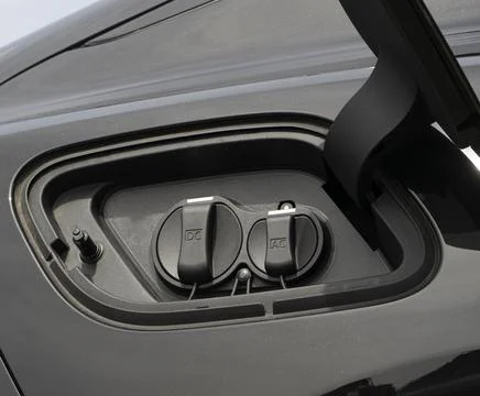 The electricity charging socket with AC and DC type of the ev car, technolo.. Stock Photos