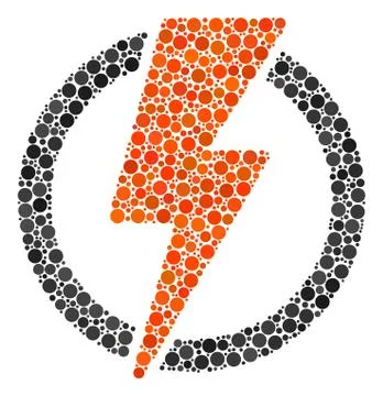 Electricity Collage of Dots Stock Illustration