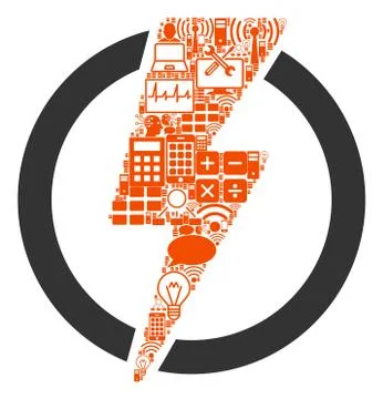 Electricity Collage Icon for BigData Stock Illustration