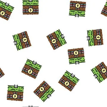 Electricity communication land vector seamless pattern Stock Illustration