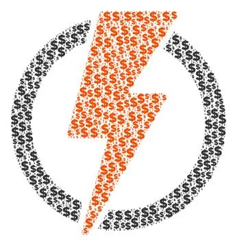 Electricity Composition of Dollar and Dots Stock Illustration