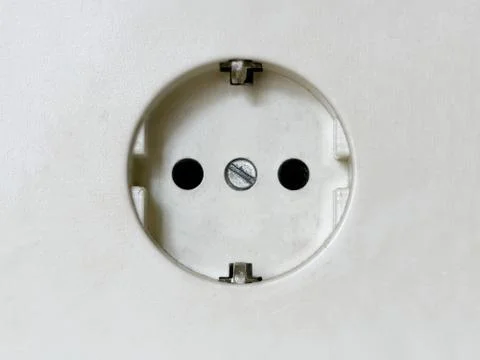 Electricity Concept: White Power Socket 스톡 사진