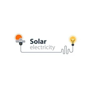 Electricity connection, solar electrical supply, energy saving Illustrazione stock