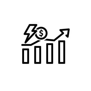Electricity cost concept. Vector icon isolated on white background. Stock Illustration