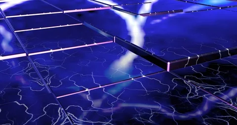 Electricity cubes flooring animation Stock Footage 106689784