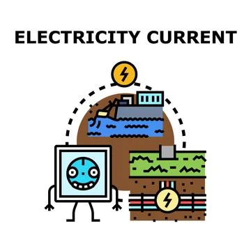 Electricity current transmitting energy concept illustration Stock Illustration