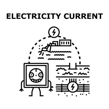 Electricity current transmitting energy concept illustration Stock Illustration