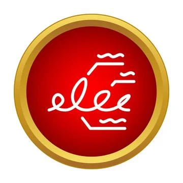 Electricity current wave line drawing icon Stock Illustration