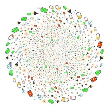 Electricity Cycle Exploding Globula イラスト素材