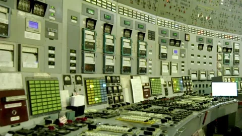 Electricity dashboard station with flash buttons, thermal Stock Footage 303579254