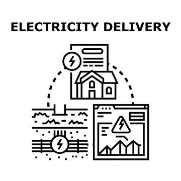 Electricity delivery system planning and monitoring Stock Illustration