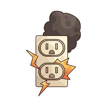Electricity fire illustration 스톡 일러스트