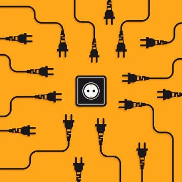 Electricity flat design concept Illustrazione stock