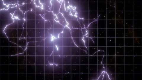 Electricity flows through grid lines in space Stock Footage 337533746