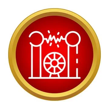 Electricity generating apparatus producing high voltage discharge icon Stock Illustration