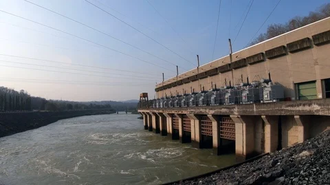 Electricity generating plant at Sirikit Dam at Uttaradit province,Thailand Stock-Footage 101090552