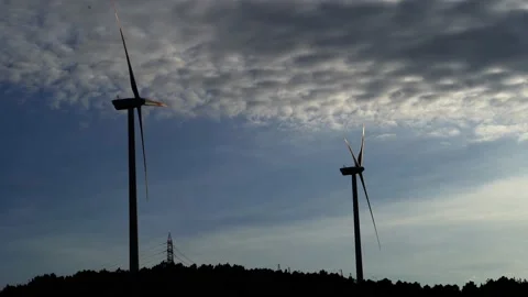 Electricity generating wind roses Stock Footage 148531827