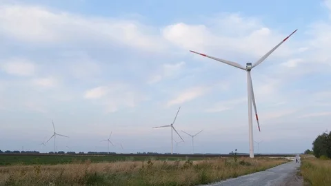 Electricity Generating Wind Turbine Stock Footage 114430806