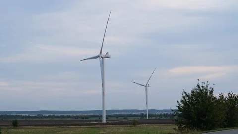 Electricity Generating Wind Turbine Stock Footage 114430851