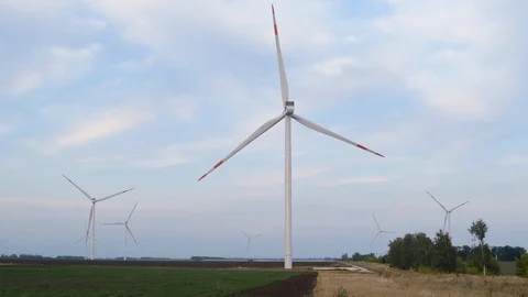 Electricity Generating Wind Turbine Stock Footage 114430877