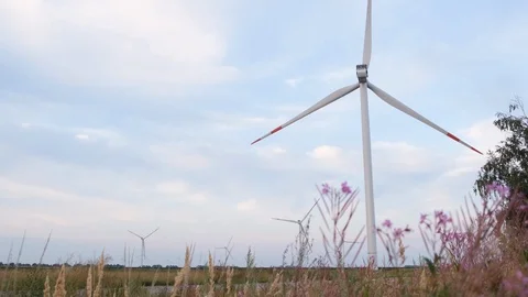 Electricity Generating Wind Turbine Stock Footage 114432606