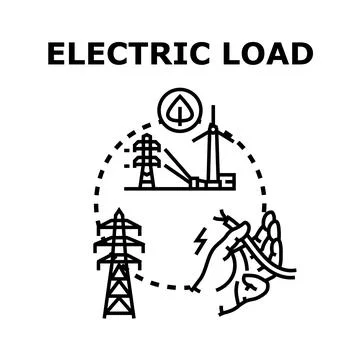 Electricity generation and load concept vector illustration Illustrazione stock