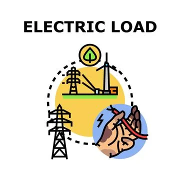 Electricity generation and load concept vector illustration Stock Illustration