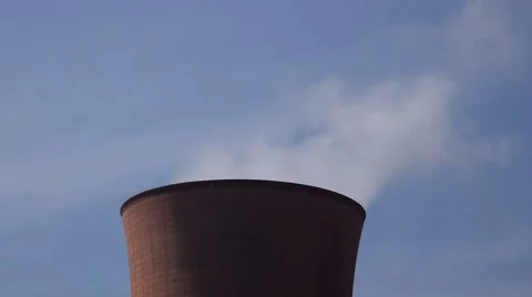 Electricity generation coal power station cooling stacks towers Video stock 40432718