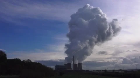 Electricity generation coal power station cooling stacks towers Video stock 43317286