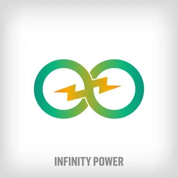 Electricity generation logo with creative infinity sign. 스톡 일러스트
