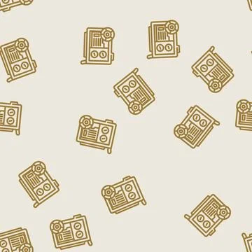 Electricity generator industry line vector seamless pattern イラスト素材