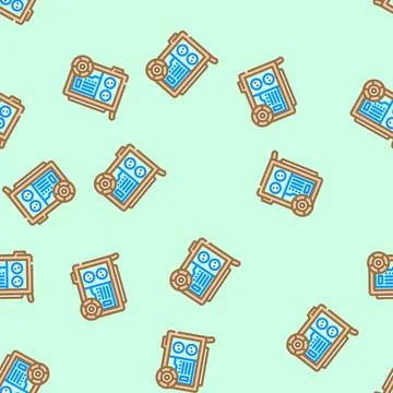 Electricity generator industry vector seamless pattern イラスト素材