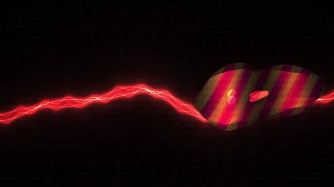 Electricity glowing red line on black background. Stock Footage 337505185