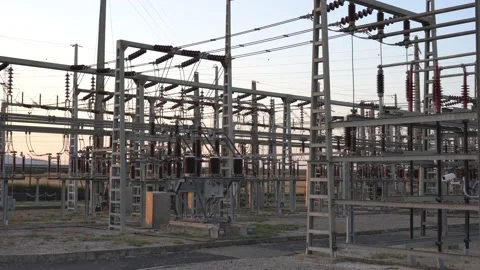 Electricity Grid Power Line Vídeo Stock 200045623