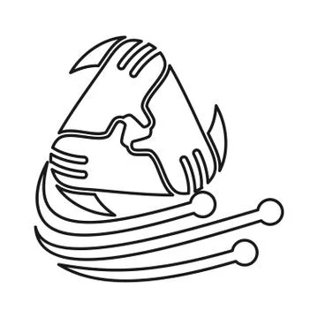 Electricity hand Commitment Teamwork Together Outline Logo Illustrazione stock