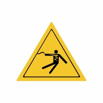 Electricity hazard sign vector design isolated on white background Stock Illustration