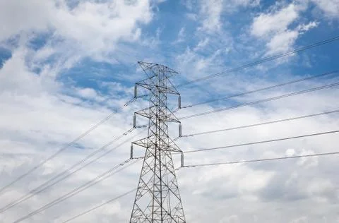 Electricity high voltage pylon Stock Photos