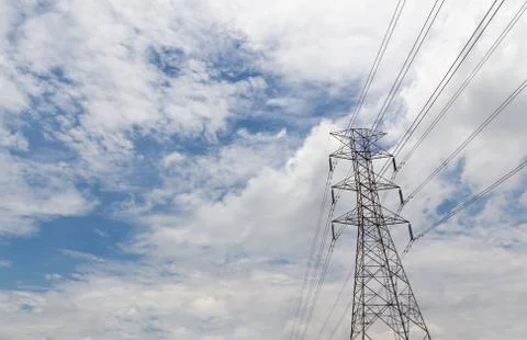 Electricity high voltage pylon Stock Photos