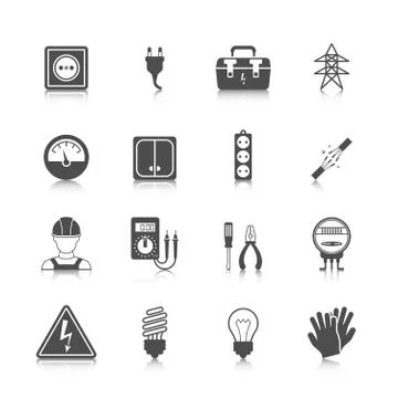 Electricity icon black イラスト素材